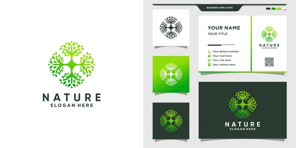 Logotipo Árvore Natureza Com Conceito Estilo Moderno Design Cartão Visita — Vetor de Stock