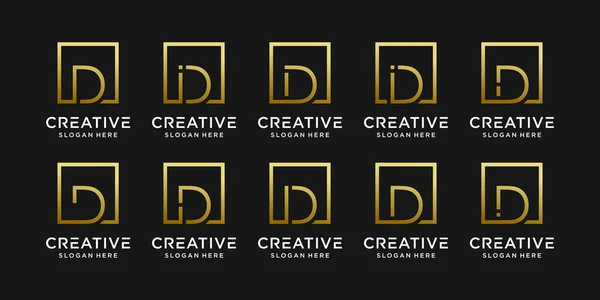 Σύνολο Δημιουργικού Λογότυπου Μονογράμματος Αρχικό Γράμμα Τετράγωνο Στυλ — Διανυσματικό Αρχείο
