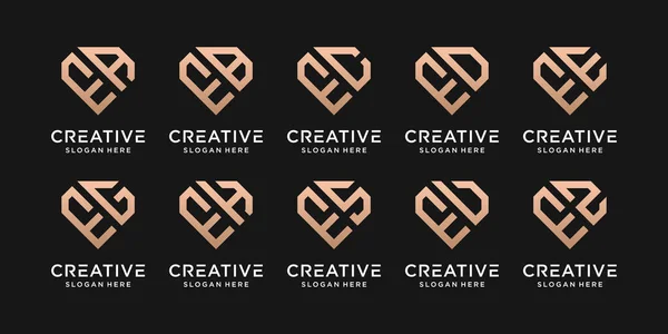 Ange Bunt Monogram Logotyp Design Mall Första Bokstaven Kombination Med — Stock vektor