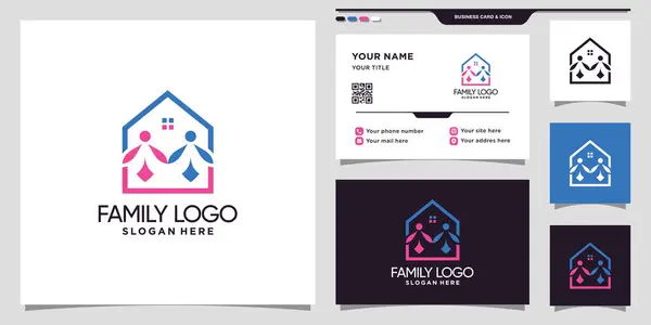 Logotipo Casa Familia Con Concepto Creativo Moderno Diseño Tarjetas Visita — Vector de stock