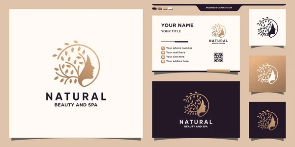 Natural Beauty Logo Mit Einzigartigem Konzept Und Visitenkartendesign Premium Vector — Stockvektor