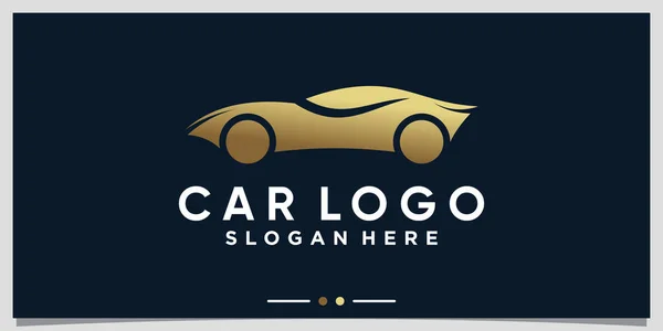 Πρότυπο Σχεδιασμού Λογότυπου Αυτοκινήτου Χρυσό Χρώμα Στυλ Βαθμίδας Premium Vector — Διανυσματικό Αρχείο