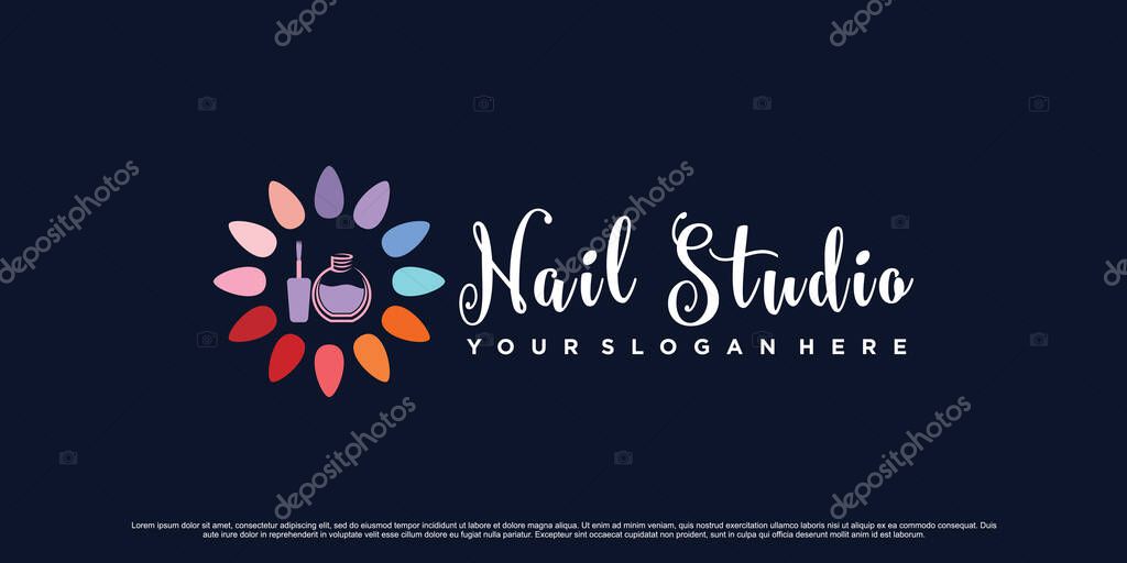 Nail studio logo design illustration with unique concept Premium Vector