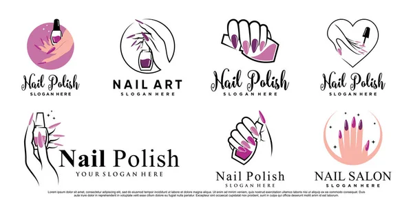 Benzersiz konsept Premium Vektörlü çivi logo şablonu