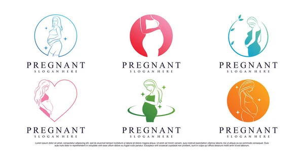 一套具有创意元素Premium向量的孕妇标志设计 — 图库矢量图片