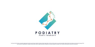 Eşsiz bir konsept ve yaratıcı element olan Podiatry logo tasarım şablonu