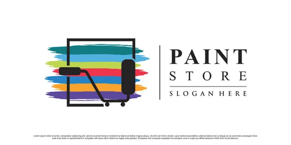 Paint Store Oder Shop Logo Design Mit Regenbogenfarbe Und Kreativem — Stockvektor