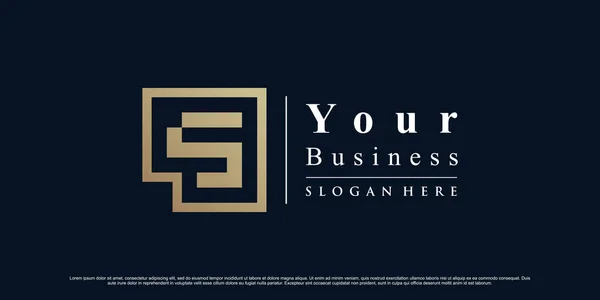 Creatieve Letter Logo Template Met Gouden Gradiënt Stijl Kleur Premium — Stockvector