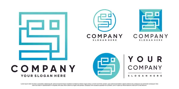 Set Sammlung Von Buchstaben Logo Vorlage Für Unternehmen Wuith Kreatives — Stockvektor