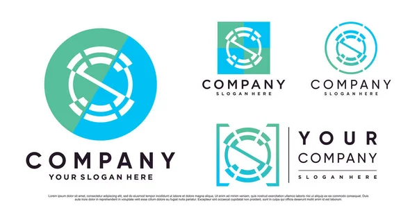 Встановити Колекцію Шаблону Логотипу Літери Бізнесу Творча Концепція Преміум Вектор — стоковий вектор