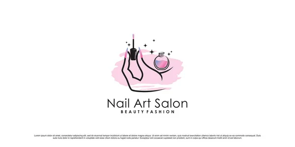Nail Polish Logo Design Nail Beauty Salon Creative Element Premium — Stock Vector