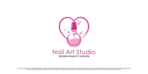 Çivi sanatı stüdyosu logosu kadın güzelliği için eşsiz bir tasarım Premium Vektörü