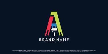 Boya simgesi logo tasarımı ilk harf a paten ögesi ve yaratıcı konsept Premium Vektörü