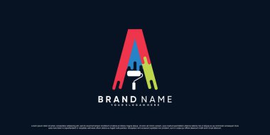 Boya simgesi logo tasarımı ilk harf a paten ögesi ve yaratıcı konsept Premium Vektörü