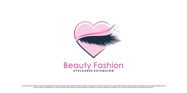 Projeto Logotipo Extensão Pestana Para Salão Beleza Das Mulheres Com — Vetor de Stock