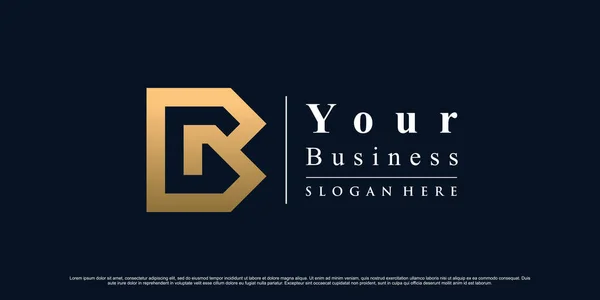 Modelo Design Logotipo Ícone Letra Com Cor Estilo Gradiente Dourado — Vetor de Stock