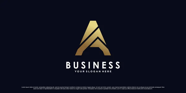 Carta Ícone Modelo Design Logotipo Com Cor Estilo Gradiente Dourado —  Vetores de Stock
