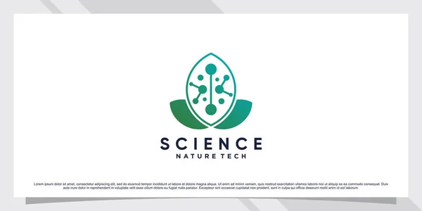 Yaprak ve şekil konsepti Premium Vektörü olan biyolojik teknoloji için bilim molekülü logosu tasarımı