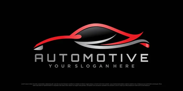 Automobil Logo Design Mit Sportwagen Ikone Und Kreativem Modernem Konzept — Stockvektor