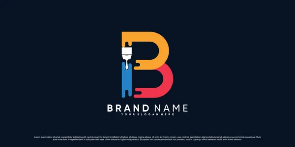 Projekt Logo Ikony Farby Początkowa Litera Elementem Pędzla Koncepcja Kreatywna — Wektor stockowy