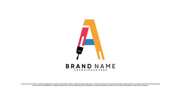 Projekt Logo Ikony Farby Początkowa Litera Elementem Pędzla Koncepcja Kreatywna — Wektor stockowy