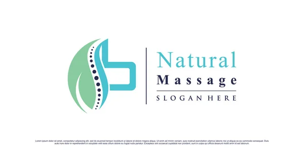 stock vector Chiropractic logo design for natural massage therapy icon logo with creative element Premium Vector