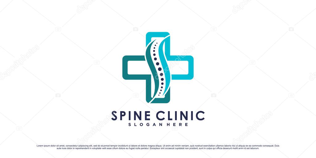 Chiropractic logo design for spine care logo or clinic icon with creative concept Premium Vector