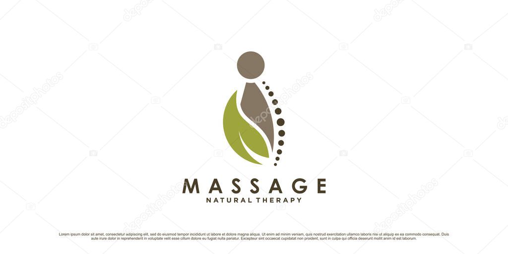 Chiropractic massage logo design inspiration with bone concept and creative element Premium Vector