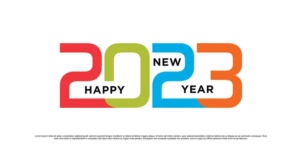2023 Feliz Año Nuevo Logotipo Diseño Vector Ilustración Con Concepto — Archivo Imágenes Vectoriales