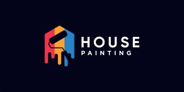 Modern yaratıcı konsept tasarımlı boya logosu vektörü