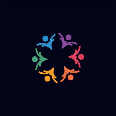 Yaratıcı fikri olan topluluk logosu tasarım vektörü