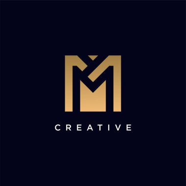 Modern yaratıcı fikir kavramına sahip M harfi logo tasarım vektörü
