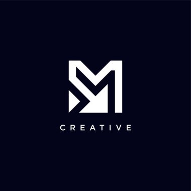 Modern yaratıcı fikir kavramına sahip M harfi logo tasarım vektörü