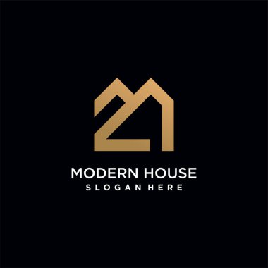 Modern house logo vector with creative modern concept design clipart