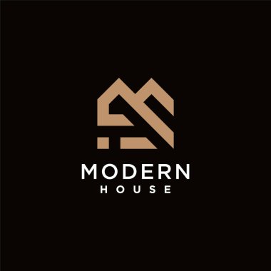 Modern konsept tasarımlı modern ev logosu vektörü