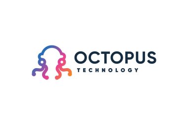 Octopus logo vector with creative modern technology concept design clipart