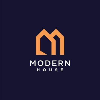 Modern konsept tasarımlı modern ev logosu vektörü
