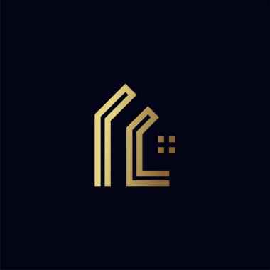 Modern ev kavramına sahip R harfi logo vektörü