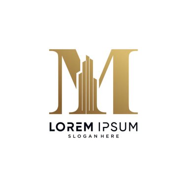 M harfi ve logo tasarımı vektör çizimi ve yaratıcı kavram