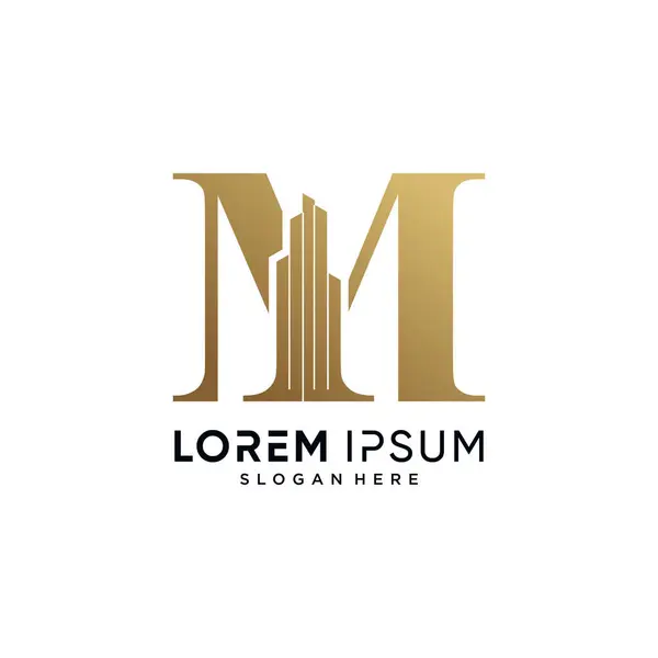 M harfi ve logo tasarımı vektör çizimi ve yaratıcı kavram