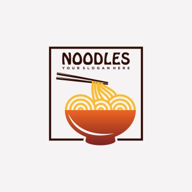 Erişte logosu yaratıcı element kavramına sahip ramen restoranı için şablon tasarımı