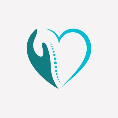 Yaratıcı element kavramına sahip omurga bakımı için omurga logası tasarımı vektörü