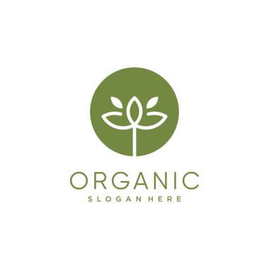 Yaratıcı element kavramına sahip organik logo vektör tasarımı çizimi