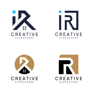 R harfi logo vektör tasarımı modern ve basit biçimli
