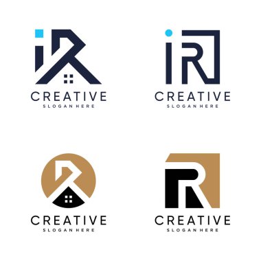 Letter R logo vector design with modern and simple style clipart