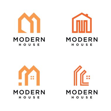 Modern ev logosu tasarımı modern tarz konsept ve yaratıcı fikir