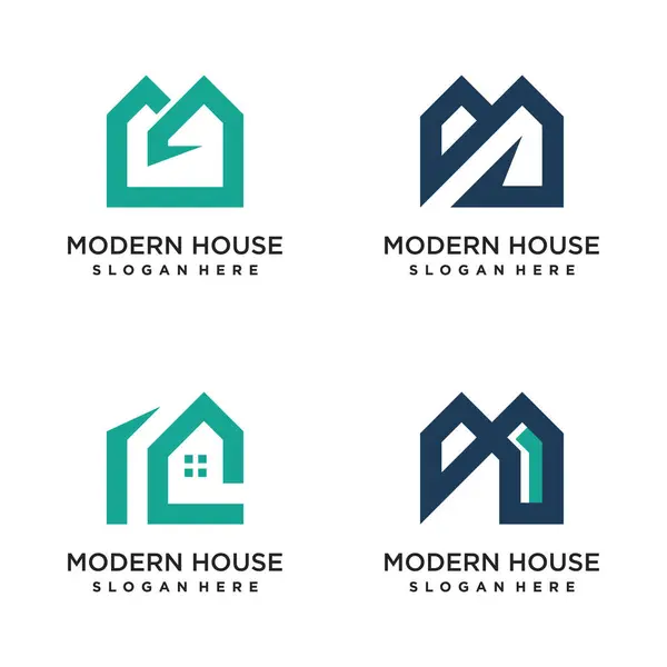 Modern ev logosu tasarımı modern tarz konsept ve yaratıcı fikir