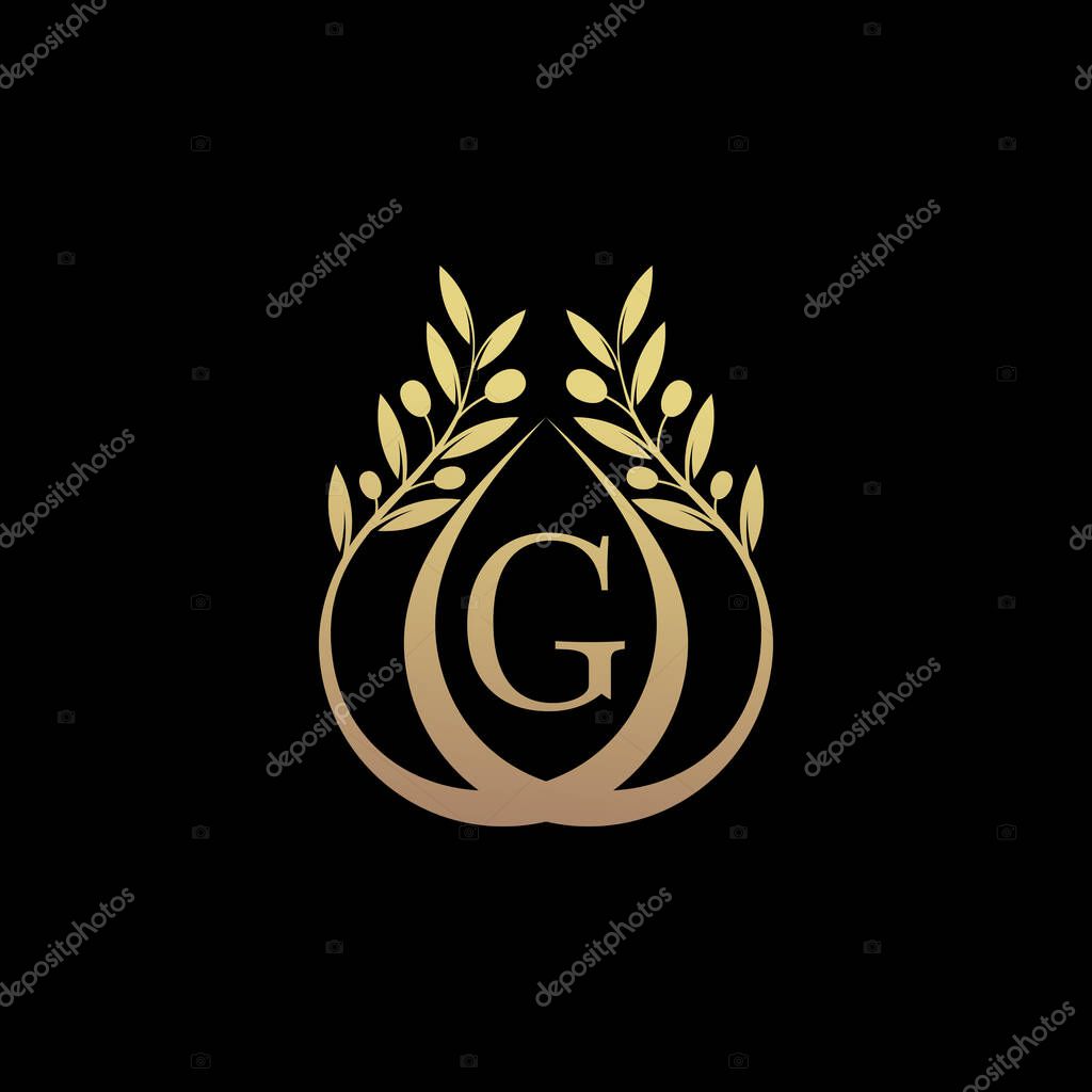 Olive oil logo design combined with initial letter g and creative concept