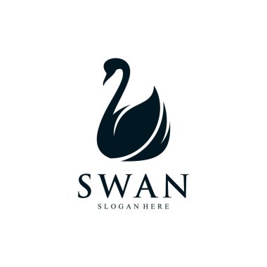 Modern konsepte sahip kuğu logo tasarımı şablonu