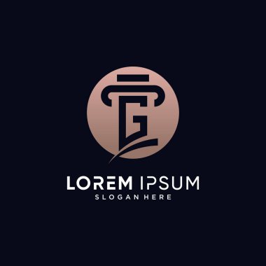 G harfi ve daire kavramına sahip iş simgesi için hukuk firması logosu tasarımı